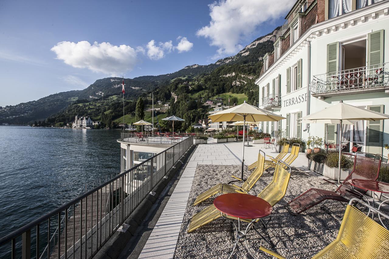 Hotel Terrasse Am See Vitznau Bagian luar foto